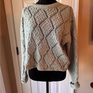 Sincerely Jules Light Green Diamond Knit Sweater